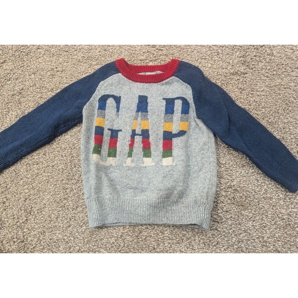 Boy's Size 3T GAP Sweater Gray Colorful